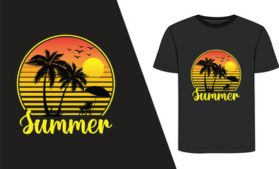 summer scenary t shirt design