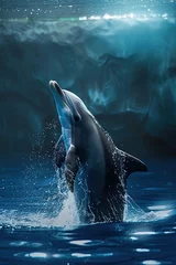 Foto op Aluminium Dolphin in water swimming towards the surface. © Bargais