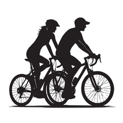 silhouette of a person riding a bicycle