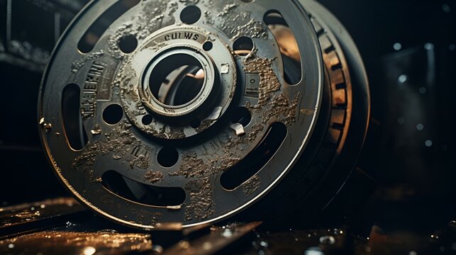 Precision watch gears, metallic cogs close-up.
