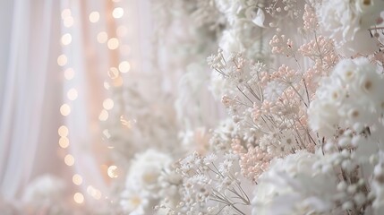 Fresh flowers in a wedding decoration. Background , generative ai