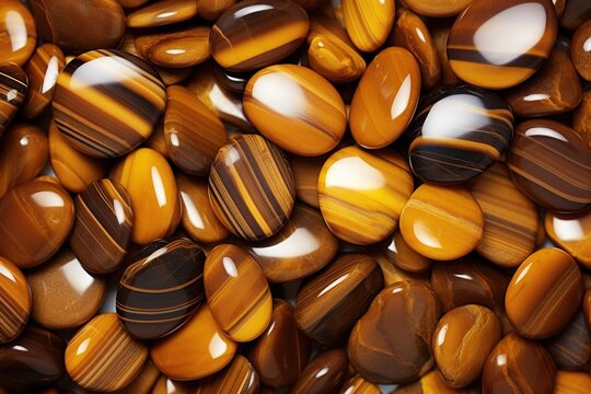 Tiger's eye gemstone background texture.