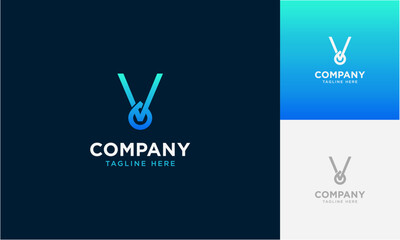 Initial Letter V gradient colours with Droplet Fresh Water Drop Aqua logo design letter with water drop vector logo inside