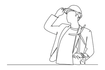 Continuous one line drawing sustainable business concept. Doodle vector illustration.