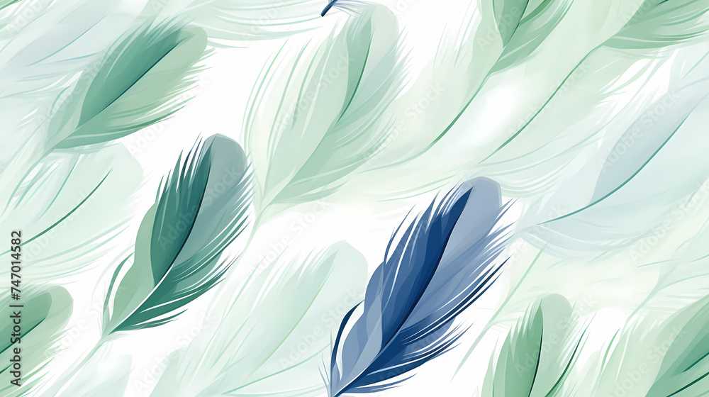 Poster seamless pattern of feathers