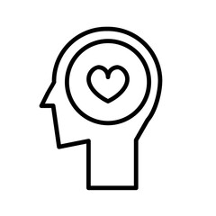 heart thoughts line icon