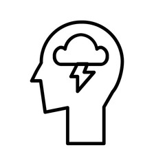 lightning thought line icon
