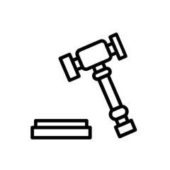 hammer of justice line icon