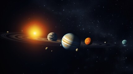 Solar System Planets Aligned with Sun