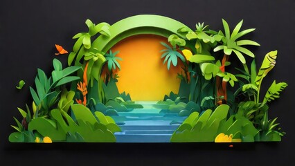 tropical jungle frame