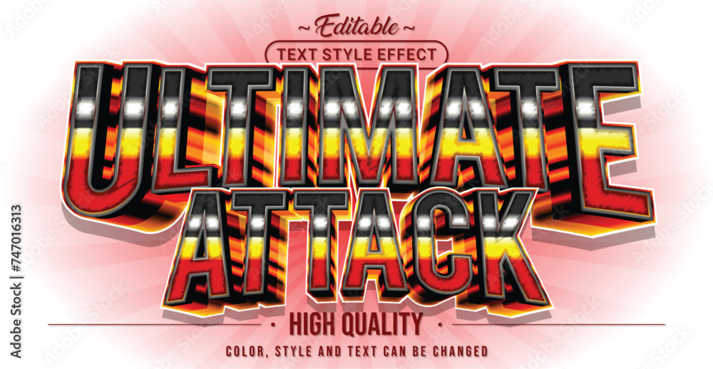 Poster Editable text style effect - Ultimate Attack text style theme.