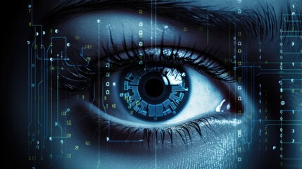 Eye engaged in identity verification process, technology for security and access control