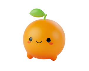 Fototapeta premium 3D render of cute orange isolated
