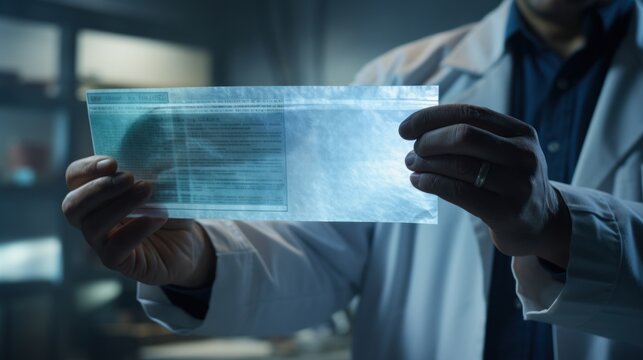 Doctor Analyzing a Chest X-Ray Film