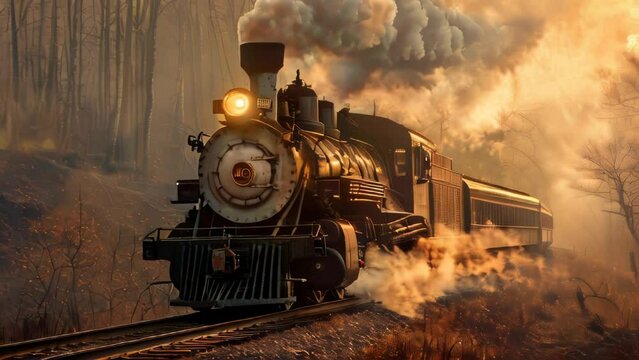A majestic steam locomotive rolling