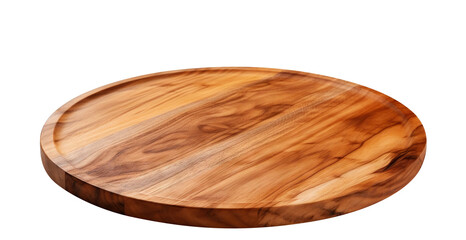 Round wooden serving platter, cut out