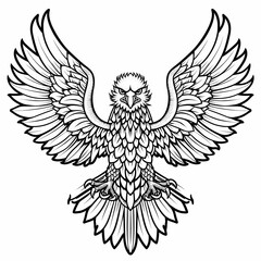 Eagle Black and White Illustration Design