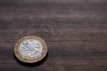 メキシコ通貨20ペソコインの表面