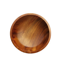Wooden bowl isolated on white background.