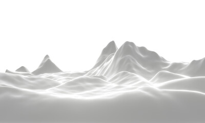 3D snowy mountain. Snow terrain.