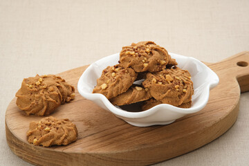 Chocolate cookies with peanut sprinkles
