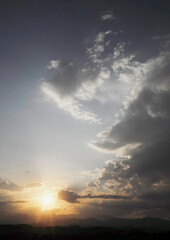 sunset sky with clouds 雲の広がる夕焼け空