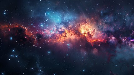 Universe filled with stars, nebula and galaxy. Colorful space background with stars. Beauty of deep space. A view from space to a spiral galaxy and stars.  - obrazy, fototapety, plakaty