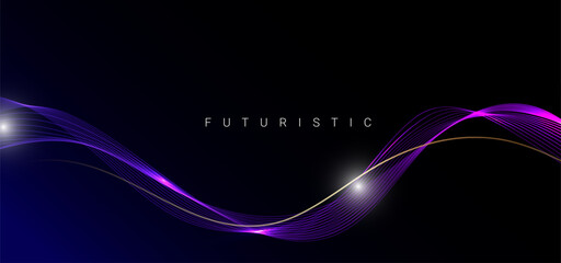 Abstract attractive tech wave dynamic lines background