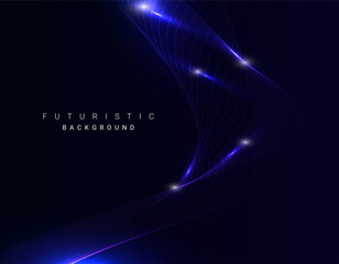 Abstract attractive tech wave dynamic lines background