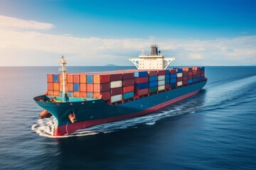 Freight forwarding. container ship logistics for import and export freight transportation by sea