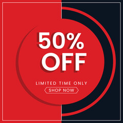 Free vector 50% off price sale promotional banner template design