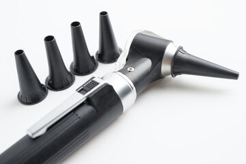 Otoscope for audiologist or ENT doctor use otoscope checking ear and treate hearing loss problem.