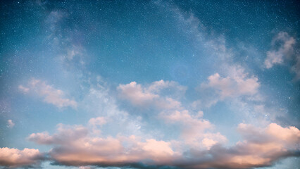 Fototapeta na wymiar dream-star-wallpaper-soft-pastel-skies-intermingling-with-fluffy-clouds-cascades-of-glitter-enhanc