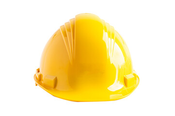 Fototapeta premium Safety first hard helmet hat isolated on white background with clipping path.