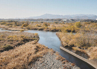 mountain and river landscape 山と川の風景