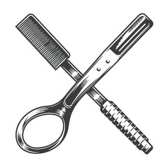 Obraz premium Monochrome barber razor vector