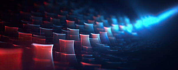 Obraz premium Abstract digital background. Can be used for technological processes, neural networks and AI, digital storages, sound and graphic forms, science, education, etc.