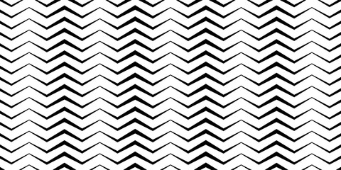 horizontal zig zag stripe of regular pattern. black lines on white background. Design print for illustration, textile, wallpaper, background.