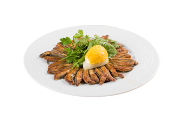 Fried crunchy anchovy - Turkish name Hamsi Tava