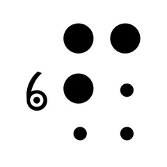 six Braille solid icon