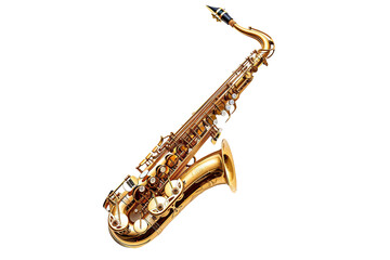 Fototapeta premium Soulful Saxophone Serenade on Transparent Background.
