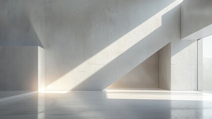 Obraz premium white architectural design,Empty Long Light Corridor. Modern white background. Futuristic Sci-Fi Triangle Tunnel