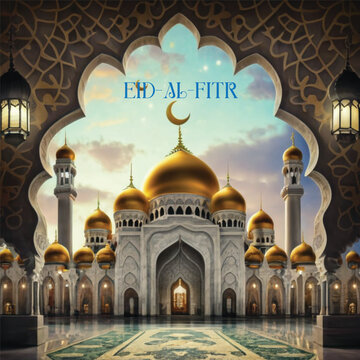 Editable Text Eid Mubarak islamic greeting card banner template vector. Eid Mubarak social media post.