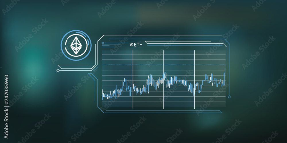 Canvas Prints abstract infographics about the stability of the ethereum price.