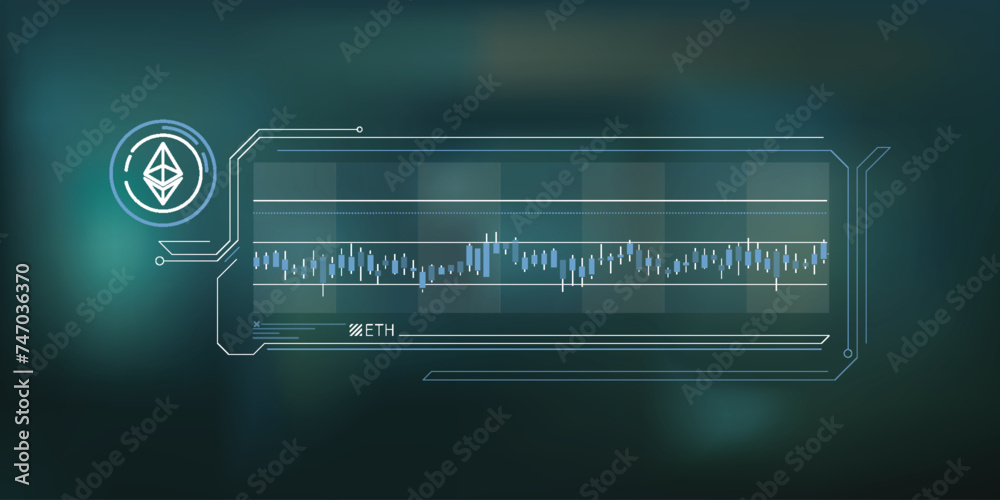 Canvas Prints abstract simple infographics about ethereum price stability.