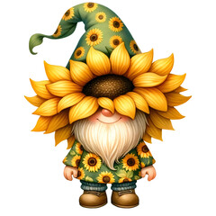  Cute Gnome Sunflowers Sublimation Gnome Clipart Sunflowers Gnome Commercial Use Gnome Flower Gardening Farmer Gnome Illustration PNG