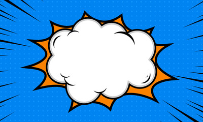 blue comic background with cloud speech bubble