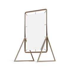 Banner on Metal Frame Stand Mockup Side View 3D Render