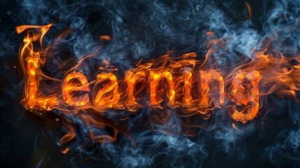 Fire Opal Crystal Education concept creative horizontal art poster. Photorealistic textured word Learning on artistic background. Ai Generated Knowledge and Tutoring Horizontal Illustration.