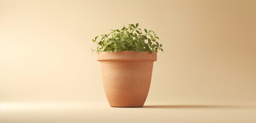 Artistic plant pot mockup with a handcrafted look, ideal for showcasing corporate logos and artisanal messages